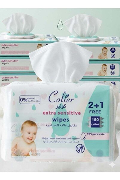 colier مناديل كولير للأطفال برائحة الماء النقي فائقة الحساسية، 6 × 60 (360 قطعة)