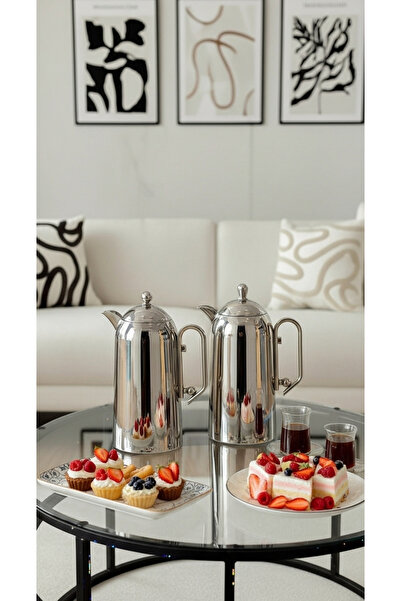 Generic 1-liter tea and coffee thermos set with a royal design