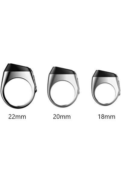 Generic Metal Alloy M02/M02 Pro Smart Zikr Ring (18mm, Silver)