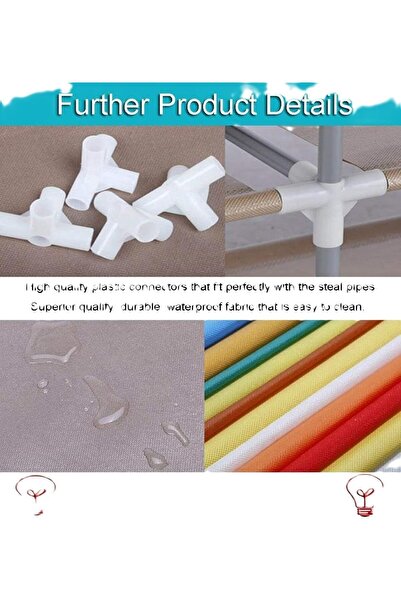 Generic 10-Tier Foldable Shoe Rack with Zippered Cover - Stores up to 25 Pairs (Red)