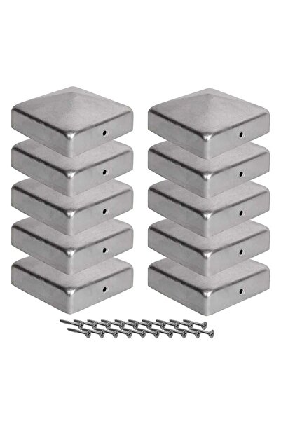 ERS Set of 10 pyramid fence post caps 91x91 mm