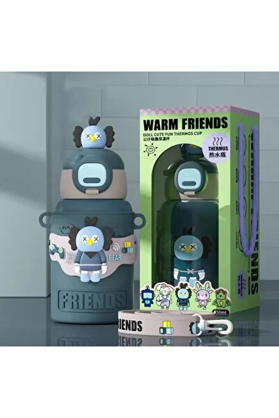 denizhomecollection 450 ml 316 Paslanmaz Çelik Hayvan Karikatürlü Çocuk ve Ög...