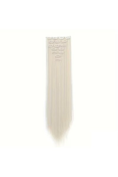 animis beauty Extensii par Blond deschis, drepte, 16 clipsuri, 57 cm, fibra s...