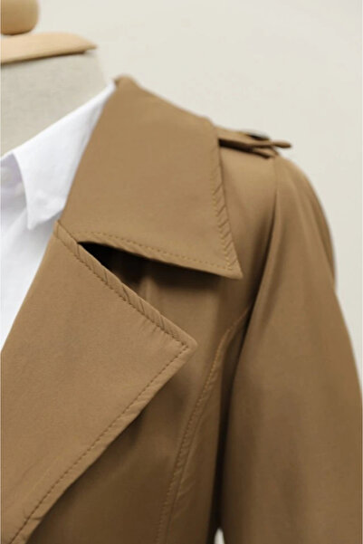 GENCULUS Lined Belted Trench Coat Brown