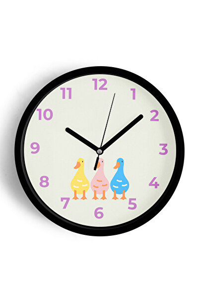JHAAR Ceas de perete colorat pentru camera copiilor, cu design gâscă/rață - 4...