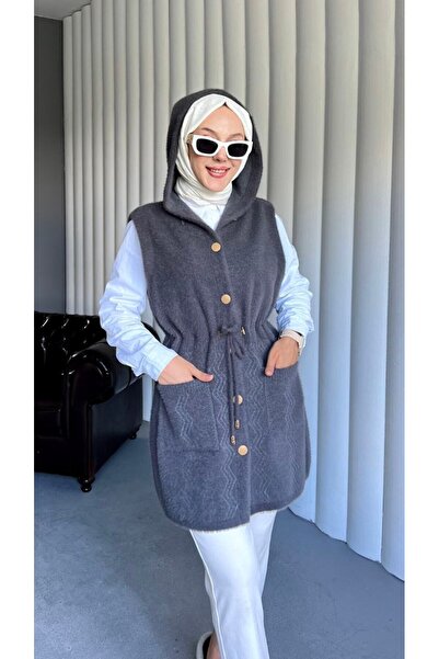 Queensland Women's Hooded Buttoned Pocketed Knit Vest