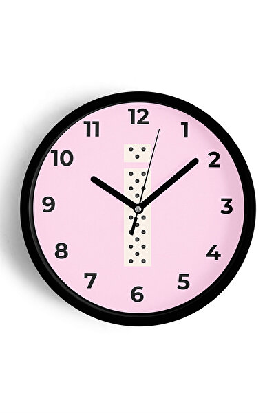 JHAAR ساعة حائط لغرفة الفتيات بحرف I - 30 سم - هيكل أسود مع واجهة زجاجية - آل...