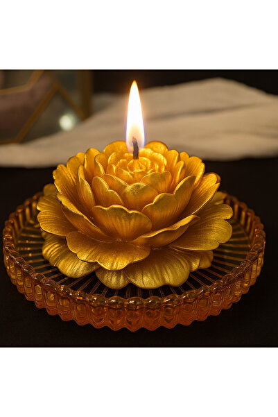 BASAKVA El Yapımı Şakayık (Peony) Dekor Mum – %100 Soya Wax – Aromaterapi – R...