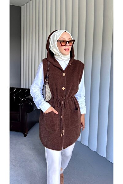 Queensland Women's Hooded Buttoned Pocketed Knit Vest