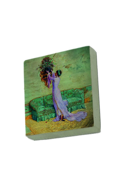 Souvenest أوسمان حامدي بي – لوحة فتاة توضع الزهرية مطبوع مغناطيس من الحجر الط...