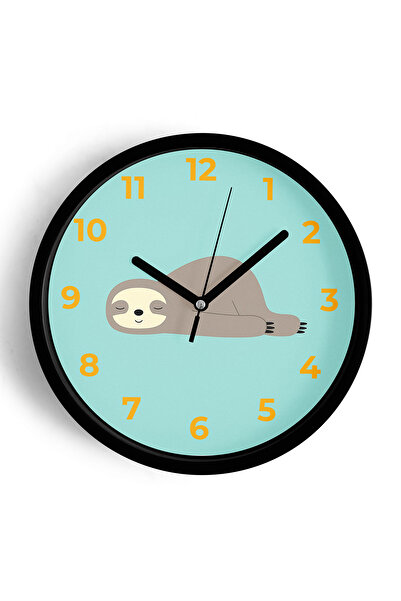 JHAAR Ceas de perete pentru camera copiilor cu design drăguț cu animale leneș...