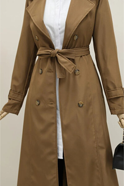 GENCULUS Lined Belted Trench Coat Brown