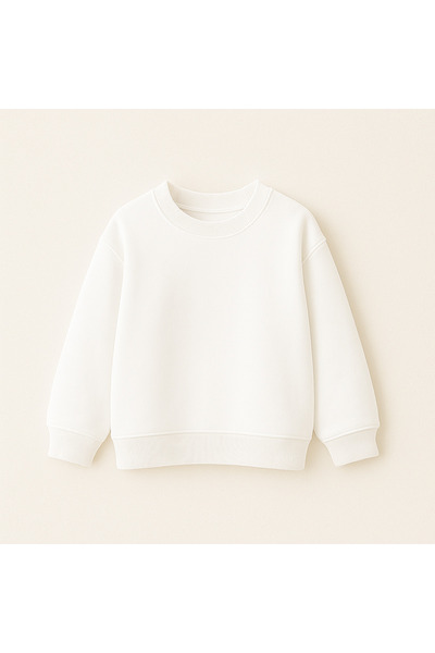 fasardi Oversize Fit Long Sleeve 3 Thread Basic Unisex Children's Sweatshirt Without Embroidery