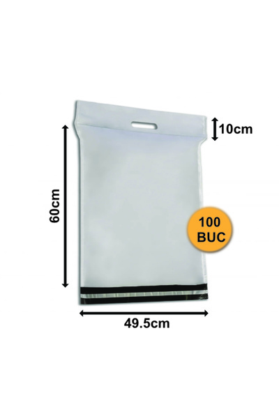 OEM Set of 100 PCMA07 Courier Envelopes with Handle, 495x600+100+50 mm