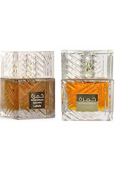 latafah perfume مجموعة عطور خمرا المكونة من قطعتين (قهوة وعادية)