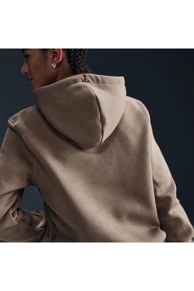 Nike Phoenix Fleece Po Hoodie Women's Brown Fleece Regular Fit Sweatshirt - Hf6839-233