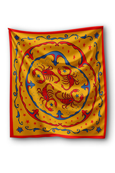 pistore Yellow Scorpion Patterned Bandana Scarf - Scorpion Patterned Scarf