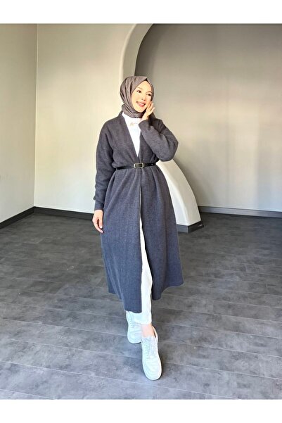 Queensland Women's Oversize Long Knit Cardigan with Belt Detail