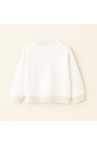 fasardi Oversize Fit Long Sleeve 3 Thread Basic Unisex Children's Sweatshirt Without Embroidery