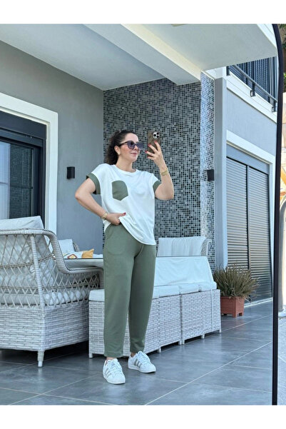 GENCULUS Women's Crystal Fabric Garnished Pocket Detailed Double Suit