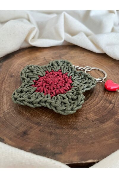 Handmade Örgü Yıldız Anahtarlık
