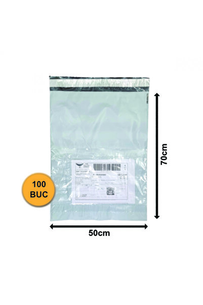 OEM Set de 100 plicuri Courier FB09+ cu buzunar AWB, 500x700+50mm