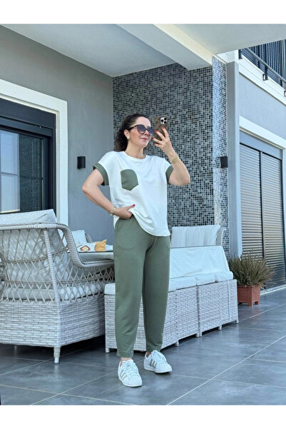 GENCULUS Women's Crystal Fabric Garnished Pocket Detailed Double Suit