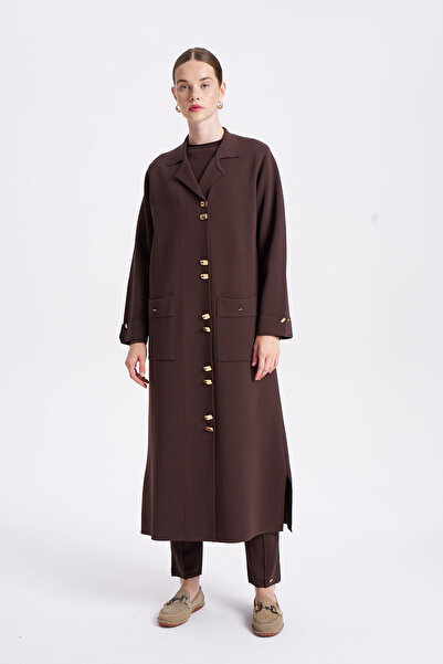 Niliwi 3114 Kolları ve Cebi Duble Uzun Hırka