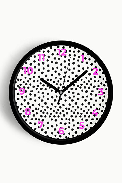 JHAAR Ceas de perete modern - 35cm - Carcasă neagră cu sticlă frontală - Meca...