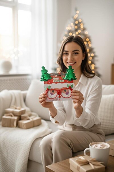 madamina Ochelari de petrecere cu tematică de Crăciun cu brad strălucitor – O...