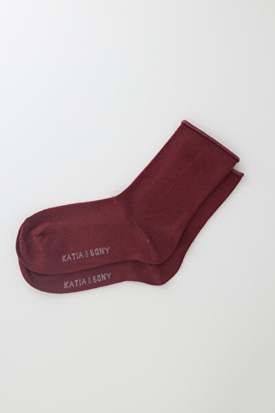 Katia&Bony Dark Claret Red Modal Thin Socks - Elasticless Fabric