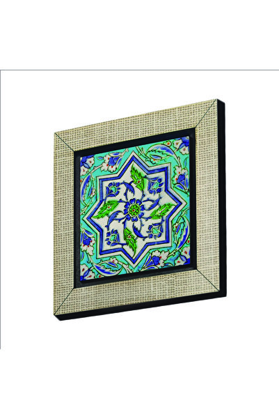 Souvenest Topkapi Palace Tile Pattern Printed Wooden Mdf Magnet 7cm X 7cm | 1G-Çini3