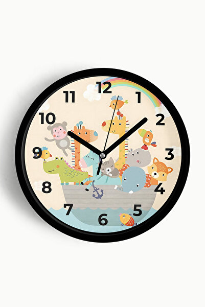 JHAAR Ceas de perete pentru camera copiilor cu design modern Animale drăguțe ...