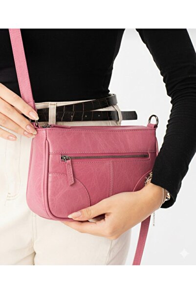 By EDUU Genuine Leather a Quality Luxury Pink Women's Shoulder Bag