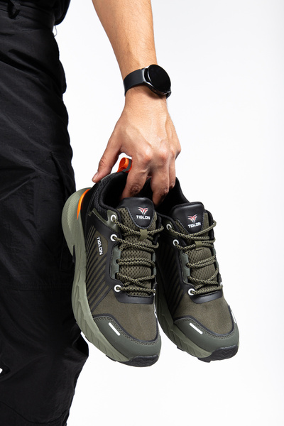 Erceka Lace-Up Casual Sports Shoes Sneaker Men's Blue Khaki Black Orthopedic Insoles