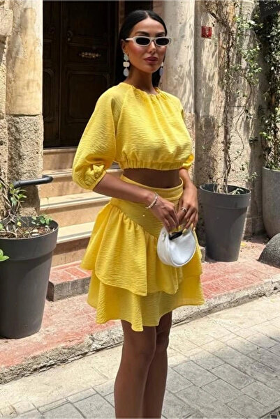 GENCULUS Crop blouse and layered skirt set 10207