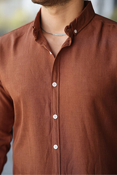 GENCULUS Men's Long Sleeve Regular Fit Linen Shirt