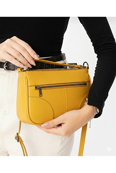 By EDUU Genuine Leather a Quality Luxury Yellow Women's Shoulder Bag