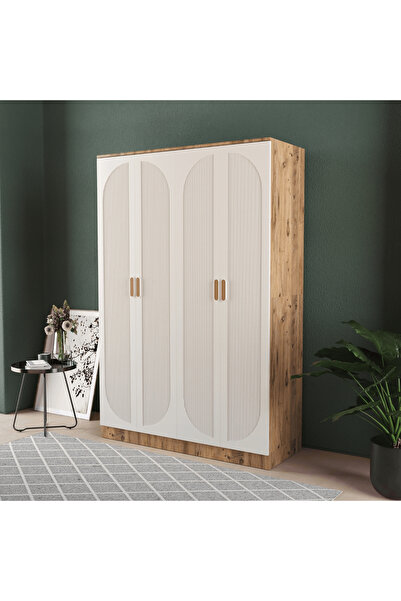 Teen & Bright SOHO 4 KAPAKLI EKO BAZALI GARDIROP - MDF KAPAK