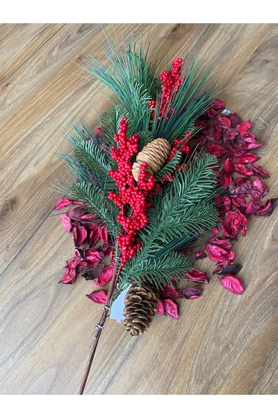 CAN Yılbaşı Konsept Yapay Kozalaklı Çam Yapraklı 80 cm Kokina Dal