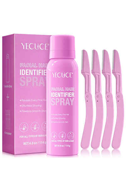 YECUCE ® Set de spray și lame pentru îndepărtarea părului facial, ROZ