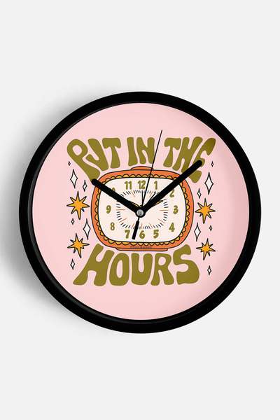 JHAAR Ceas de perete modern - 25cm - Carcasă neagră cu sticlă frontală - Meca...