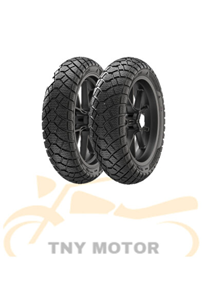 ANLAS LASTİK Kışlık Motosiklet Lastik Takımı (90/90-12 44J TL M+S ve 3.50-10 ...
