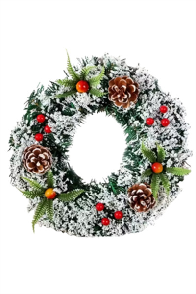 Trade Bazaar Coroană de Crăciun realizată manual – cu efect de zăpadă artific...