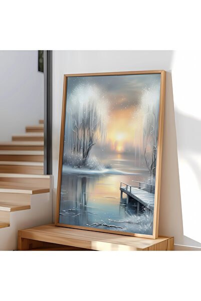 alphobitasarım Peisaj de iarnă superb - Aspect de pictură în ulei - Tablou in...
