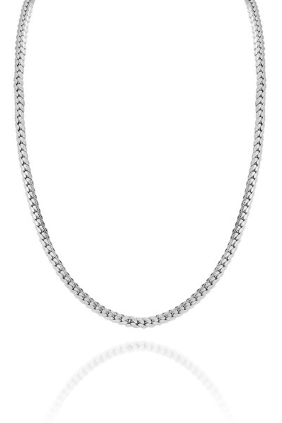 Cosmia Shine قلادة سلسلة من الفولاذ المقاوم للصدأ بلون فضي