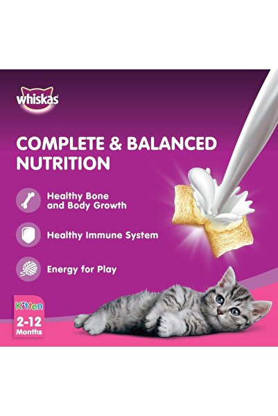 Whiskas Dry Cat Food - Ocean Fish with Milk, 1.1 kg (Mothers & Kittens, Prebiotics & Colostrum)