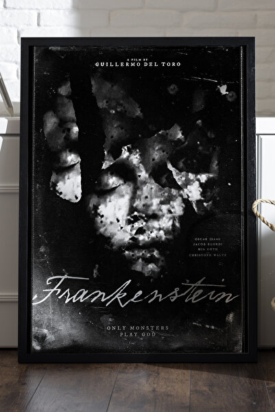Duvarda Frankenstein crni drveni uokviren poster, filmska zidna slika