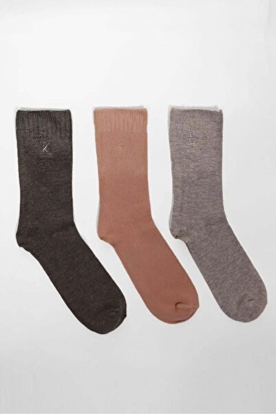 BONY SOCKS Pachet de 3 șosete Melissa Modal Socket pentru femei Antracit - Roz pudrat-Gri Melange