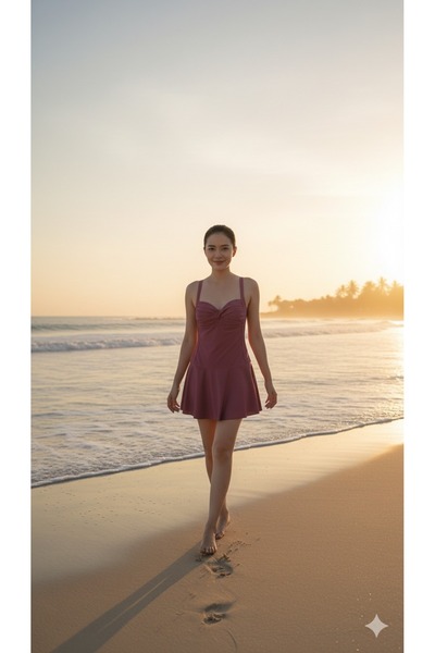 My-o Women's Draped Skirted Swimsuit – Comfortable Fit Stretch Fabric